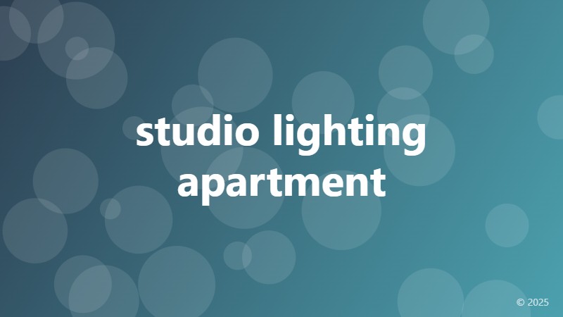 studio lighting apartment