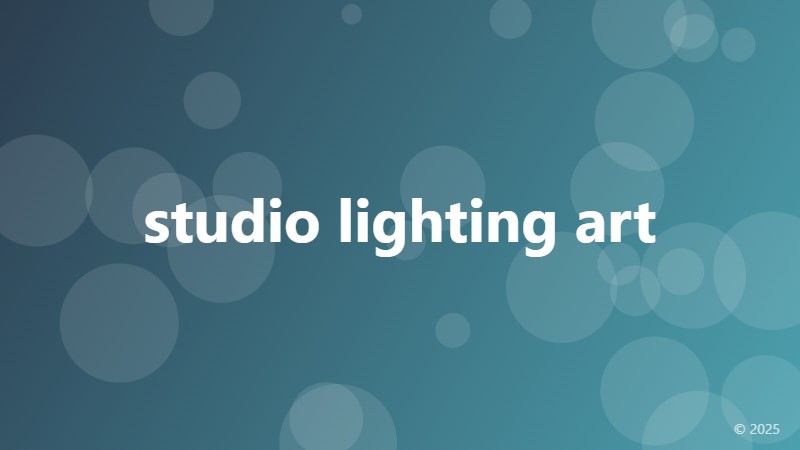 studio lighting art