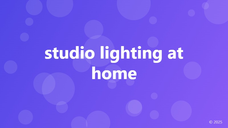 studio lighting at home
