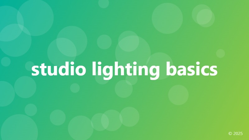 studio lighting basics