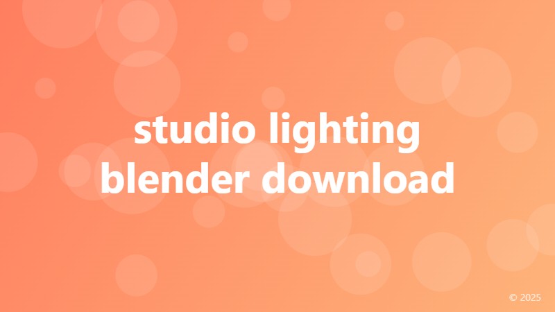 studio lighting blender download