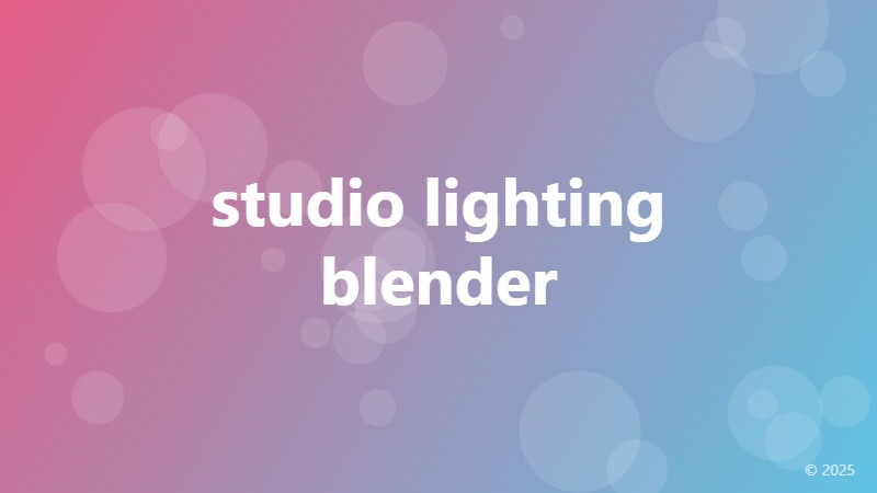 studio lighting blender