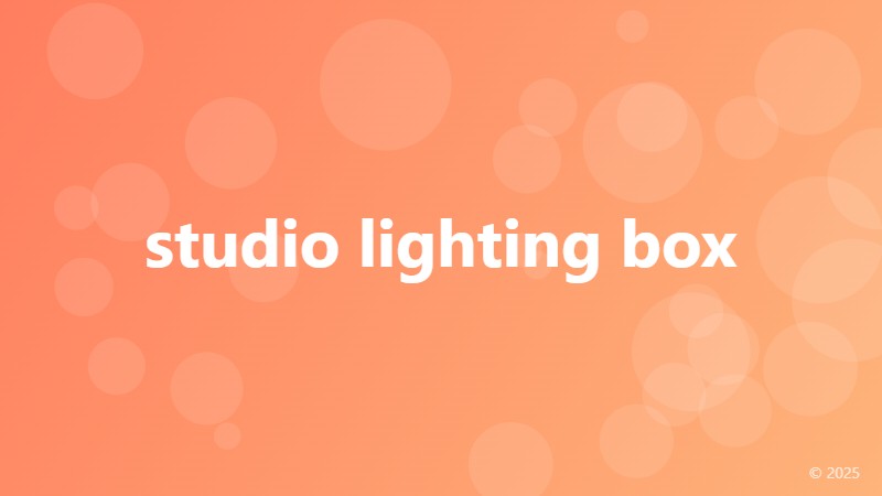 studio lighting box