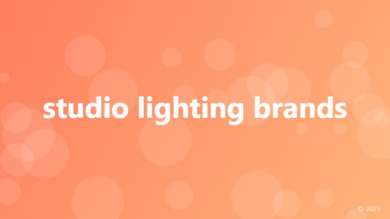 studio lighting brands