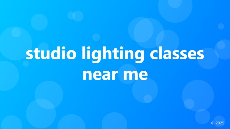 studio lighting classes near me