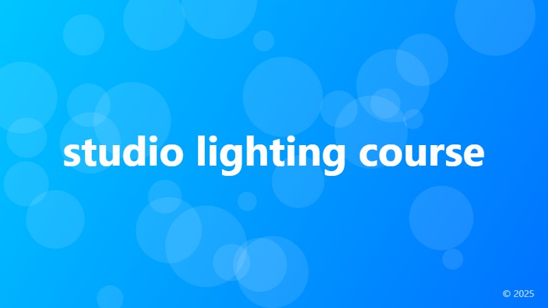 studio lighting course