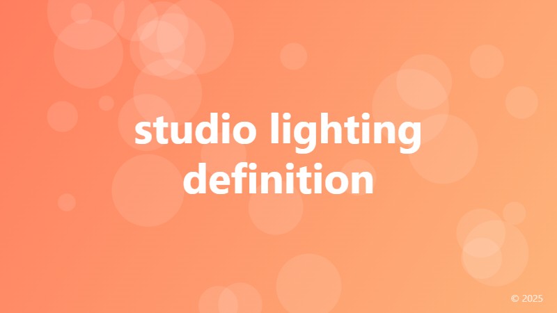 studio lighting definition