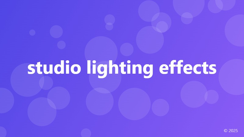 studio lighting effects