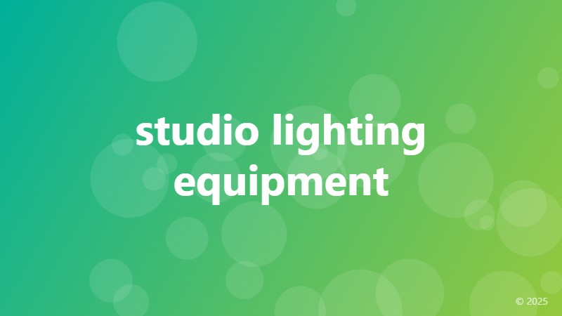 studio lighting equipment
