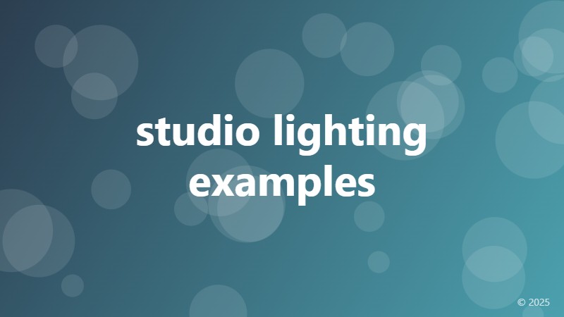 studio lighting examples
