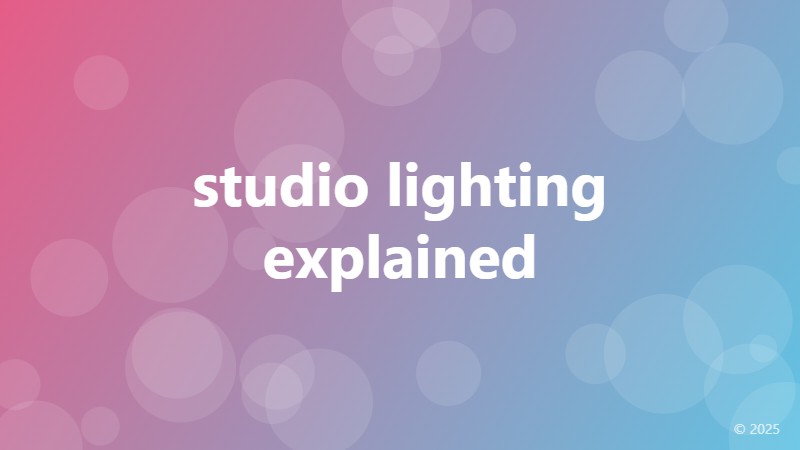 studio lighting explained