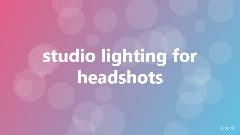 studio lighting for headshots