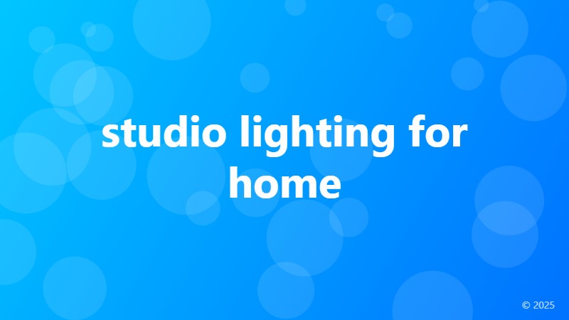 studio lighting for home