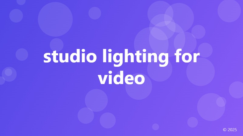 studio lighting for video