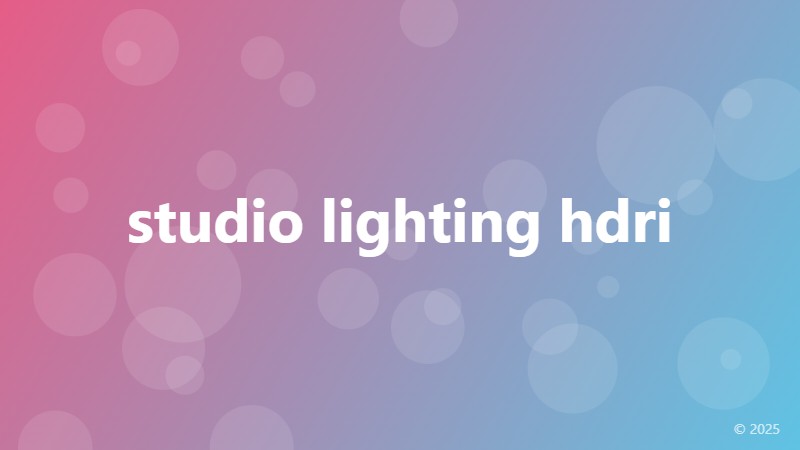studio lighting hdri
