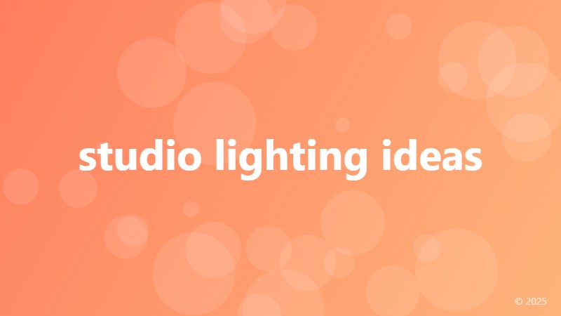 studio lighting ideas