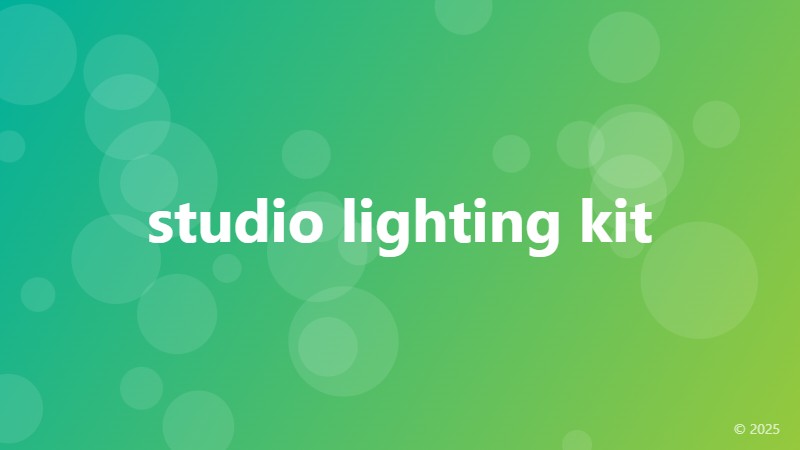 studio lighting kit