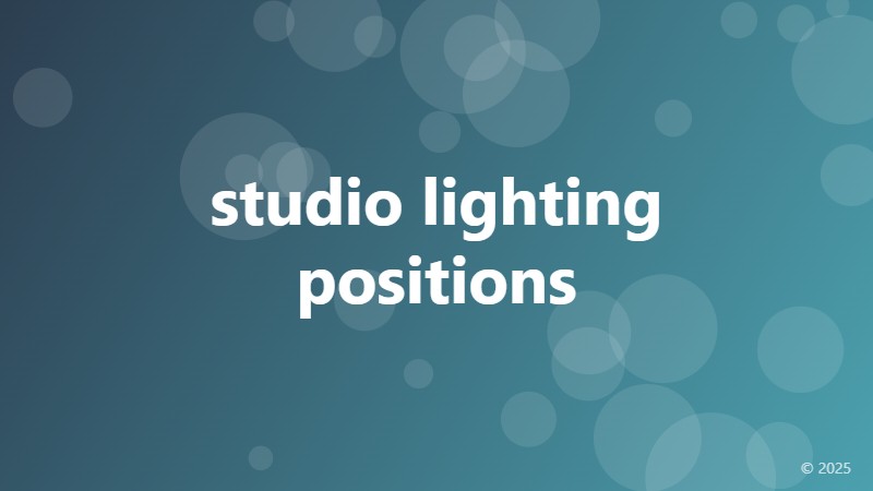 studio lighting positions
