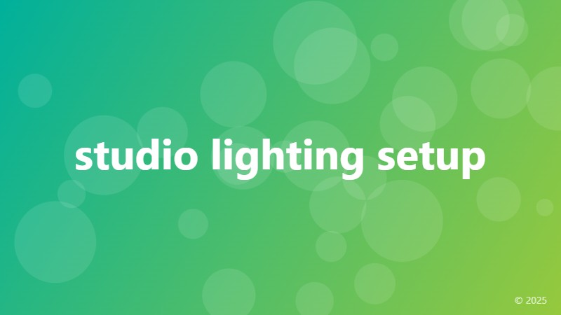 studio lighting setup