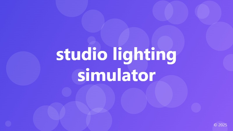 studio lighting simulator