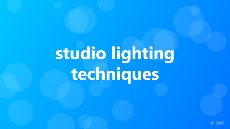 studio lighting techniques
